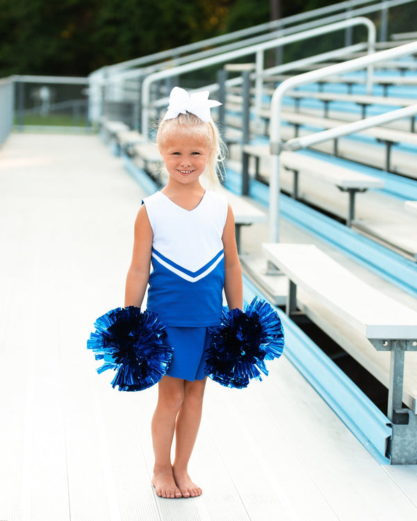 Cheer Uniform Skort Set- Royal/White