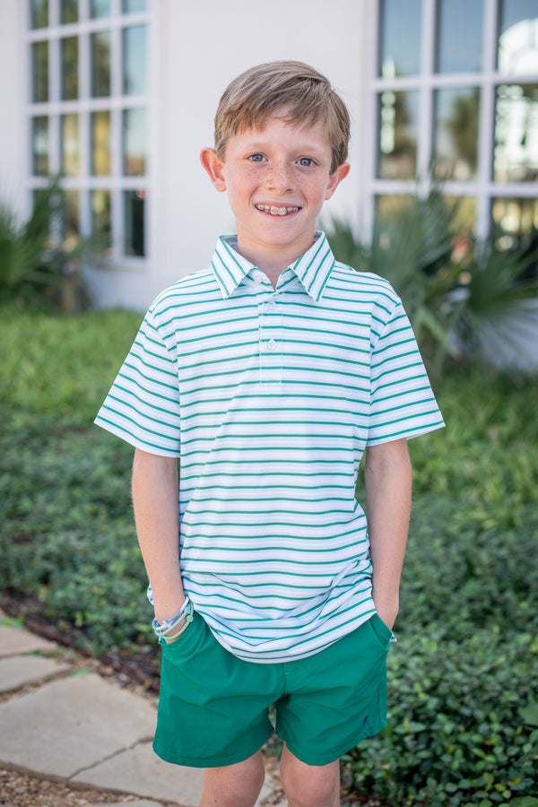 Emerald Stripe Polo Shirt