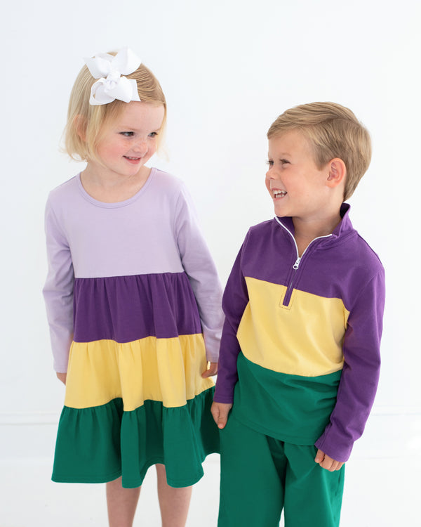 Mardi Gras Colorblock Pullover