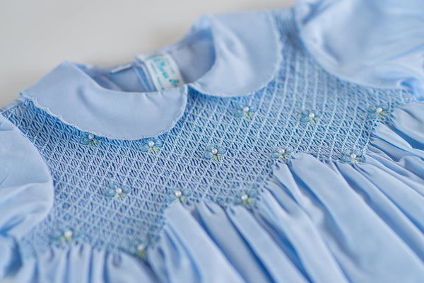 Scalloped Pearl Smocked Dress