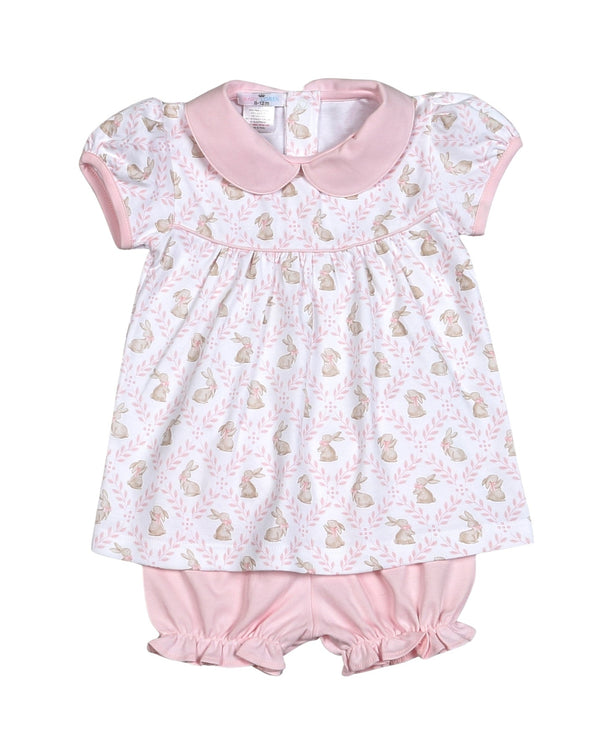 Easter Bunnies Pima Bloomer Set- Pink