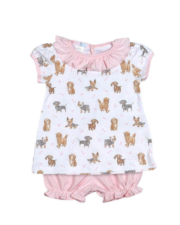 Puppy Pals Pima Bloomer Set- Pink