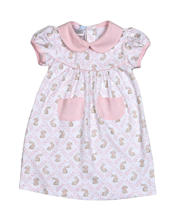 Easter Bunnies Pima Dress- Pink