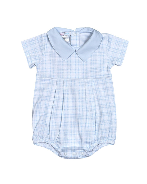 Casey Blue Plaid Pima Bubble