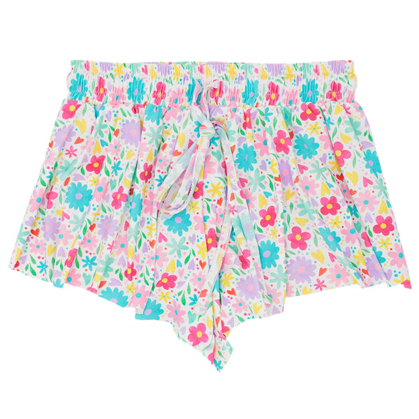 Spring Floral Butterfly Flowy Shorts