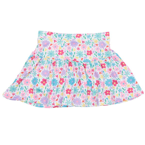 Spring Floral Gathered Skort