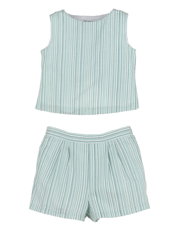 Scout Short Set- Green Stripe