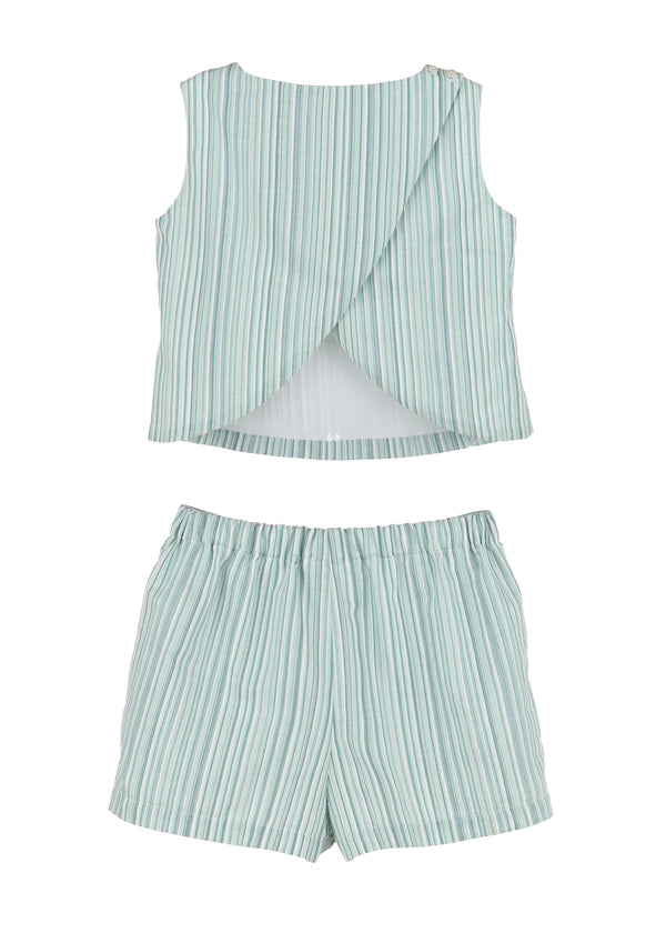 Scout Short Set- Green Stripe