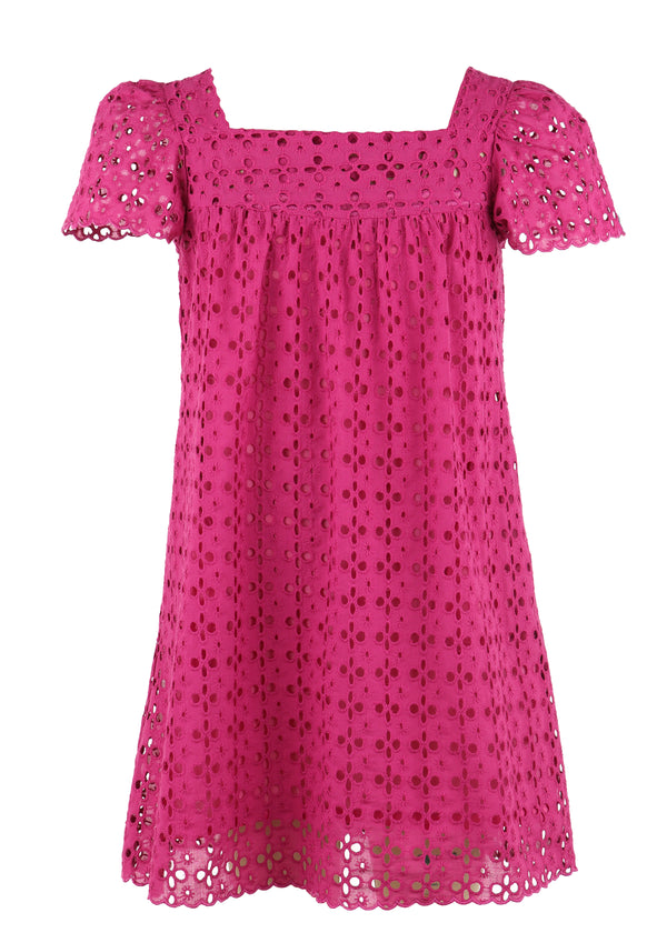 Emma Eyelet Dress- Purple