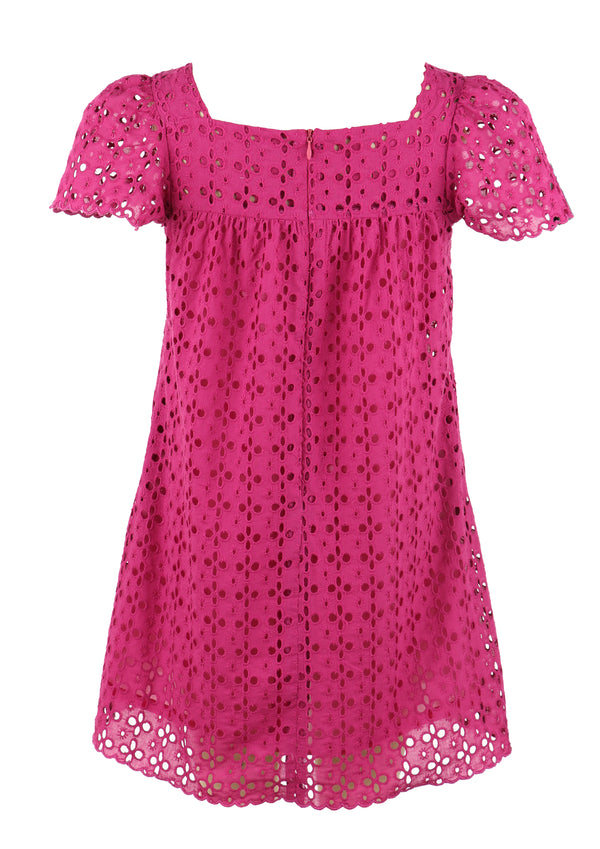 Emma Eyelet Dress- Purple