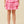 Crochet Trimmed Smocked Layered Skirt- Pink