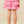 Crochet Trimmed Smocked Layered Skirt- Pink