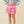 Crochet Trimmed Smocked Layered Skirt- Pink