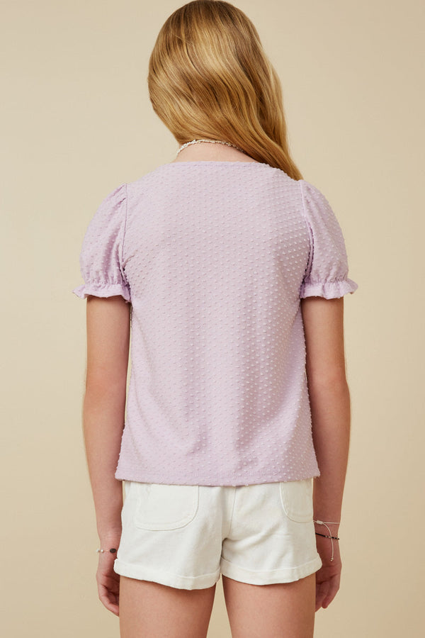 Knit Swiss Dot Square Neck Tee