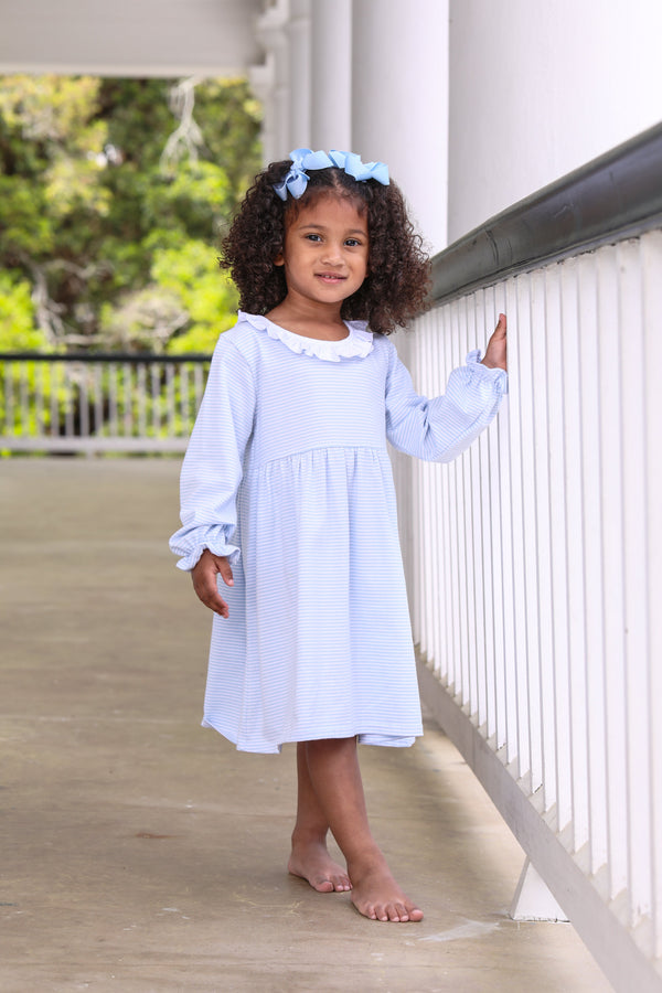 Georgia Dress- Light Blue Stripe