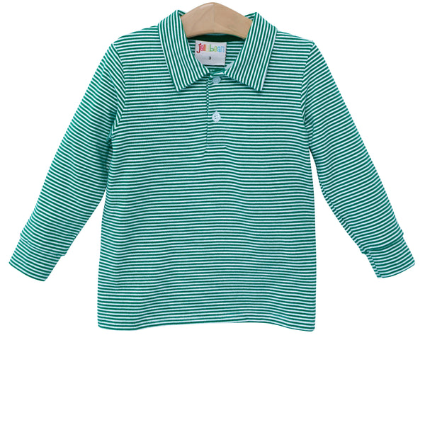 Michael Polo LS- Green Stripe