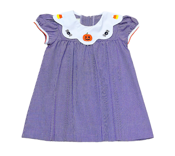 Halloween Dress- Purple Mini Gingham