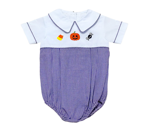 Halloween Bubble- Purple Mini Gingham