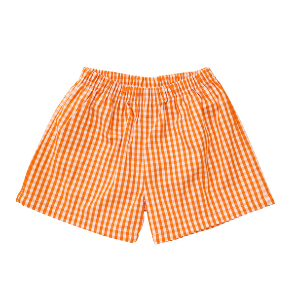 Gingham Shorts- Orange