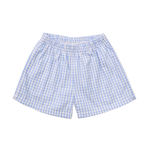 Gingham Shorts- Light Blue