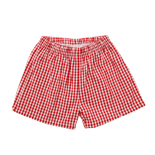 Gingham Shorts- Red