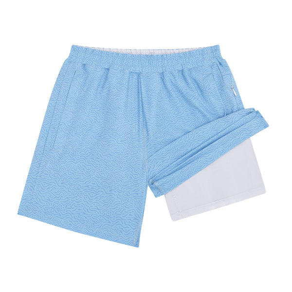 Sport Shorts- Light Blue Topo