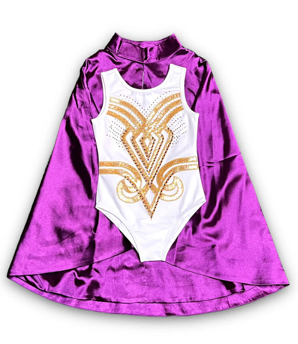 Purple And Gold Costume (Suit + Cloak)