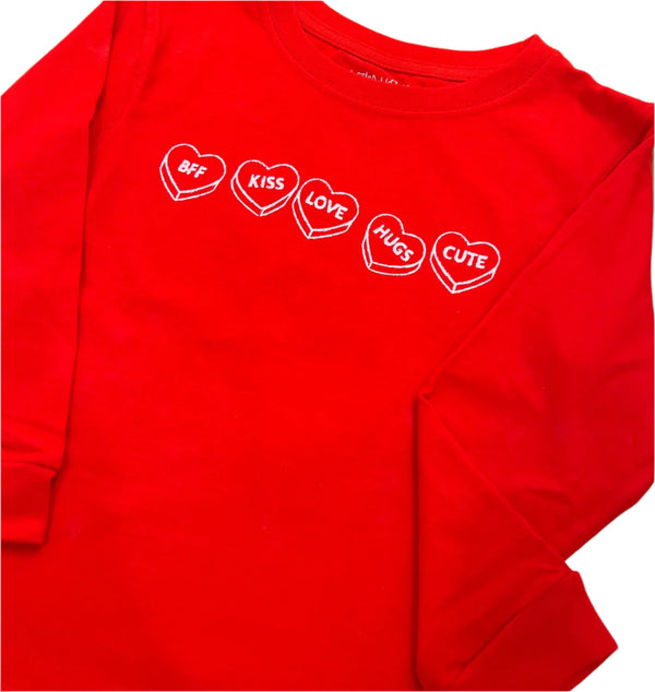 LS Red Conversation Hearts T-Shirt