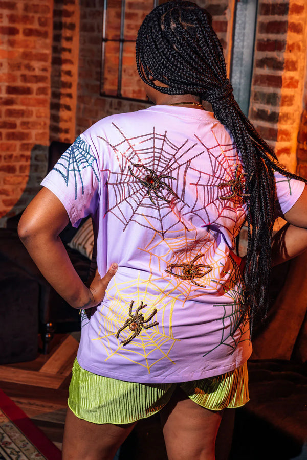 Lavender Spider Web Tee- Women's