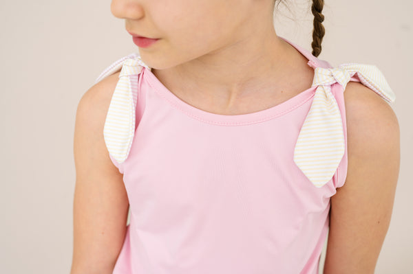 Jessica Tank- Cotton Candy Pink, Sunshine Yellow Ministripe