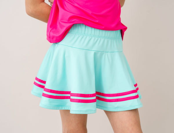 Callie Skort- Cool Mint, Power Pink