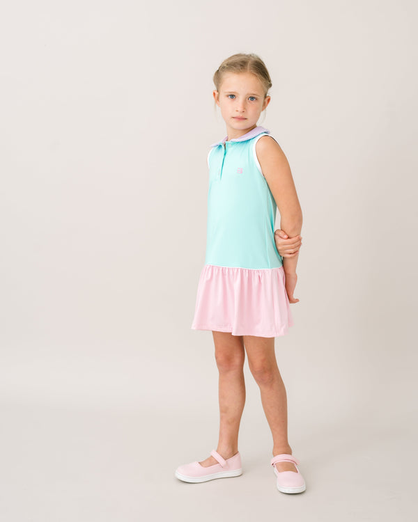 Darla Dress- Cool Mint, Cotton Candy Pink, Petal Purple