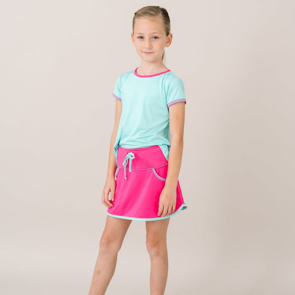 Tiffany Skort- Power Pink, Totally Turquoise