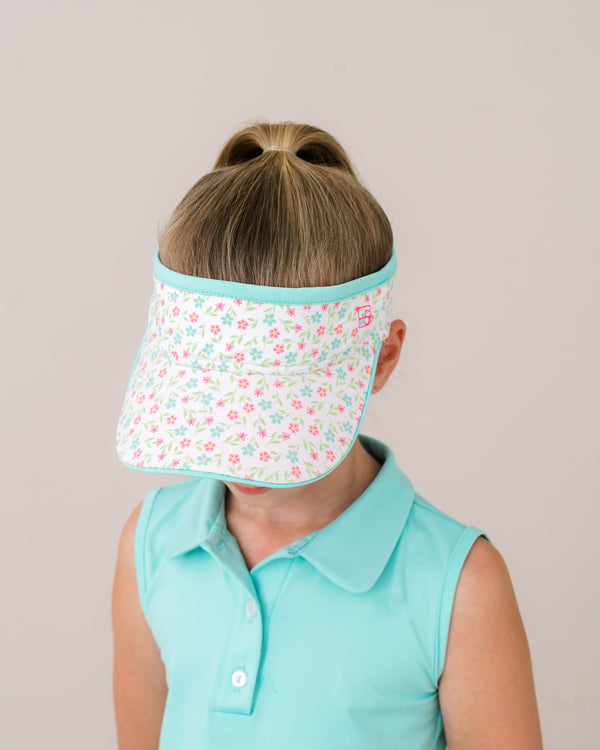 Vacay Visor- Petal Pop Floral, Totally Turquoise