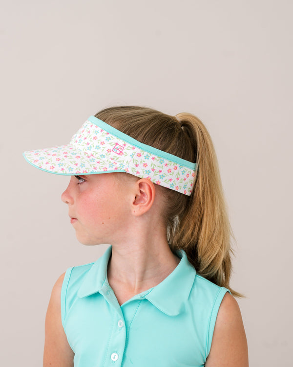 Vacay Visor- Petal Pop Floral, Totally Turquoise