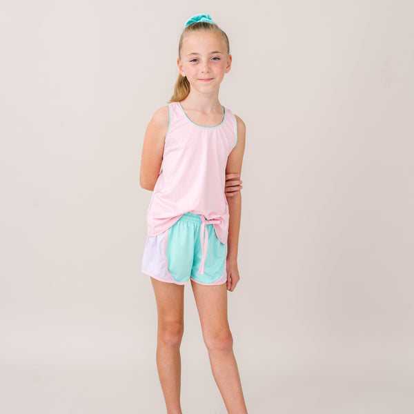 Elise Short- Totally Turquoise, Petal Purple, Cotton Candy Pink