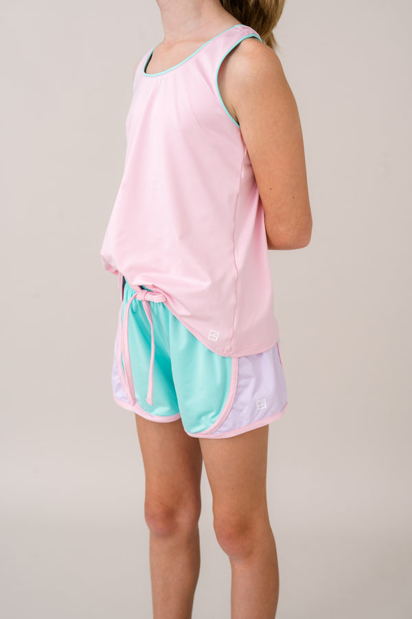 Elise Short- Totally Turquoise, Petal Purple, Cotton Candy Pink