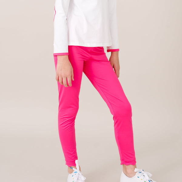 Sadie Scallop Legging- Power Pink