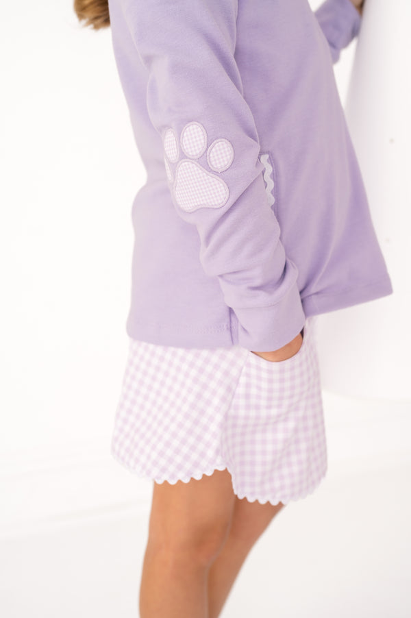 Heather Half Zip- Petal Purple, Paw