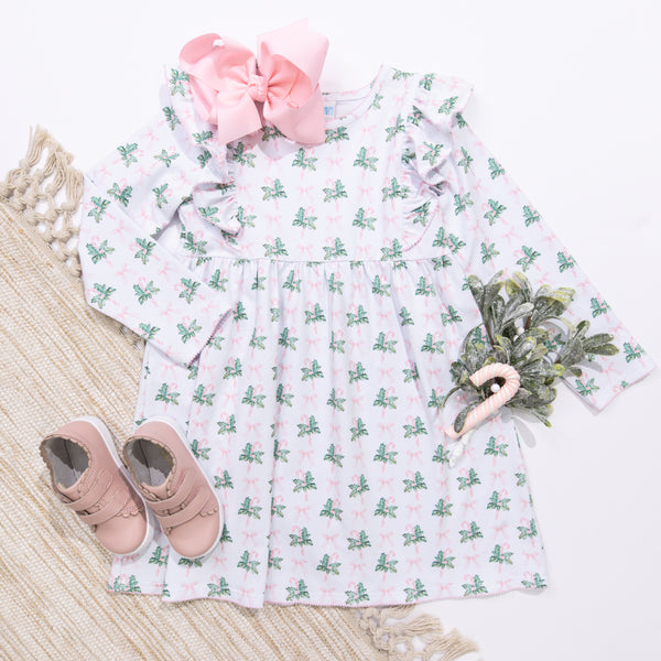 Pink Bows and Mistletoes Dress