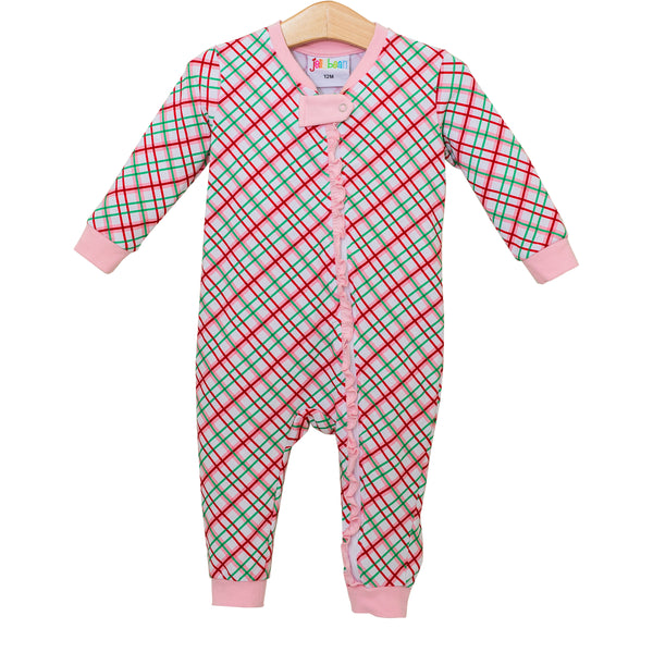 Merry & Bright Christmas Plaid Ruffle Romper