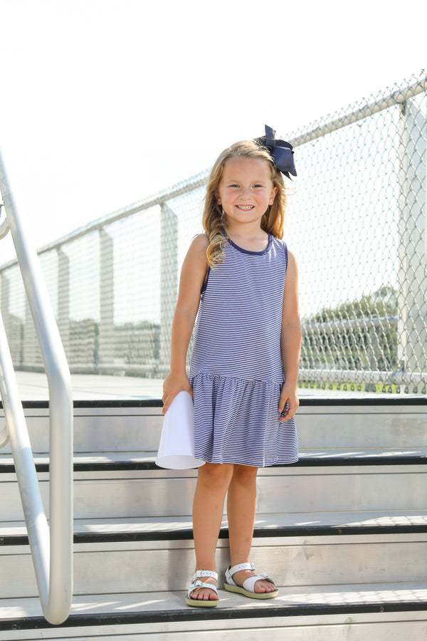 Bow Back Cheer Dress- Navy