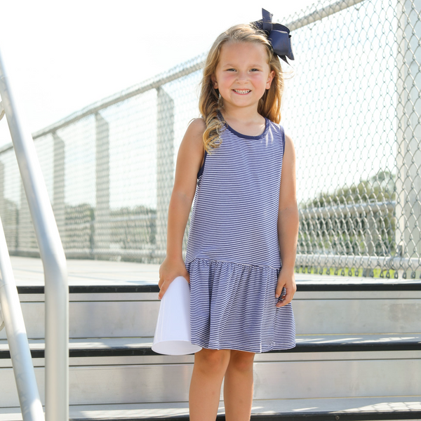 Bow Back Cheer Dress- Navy