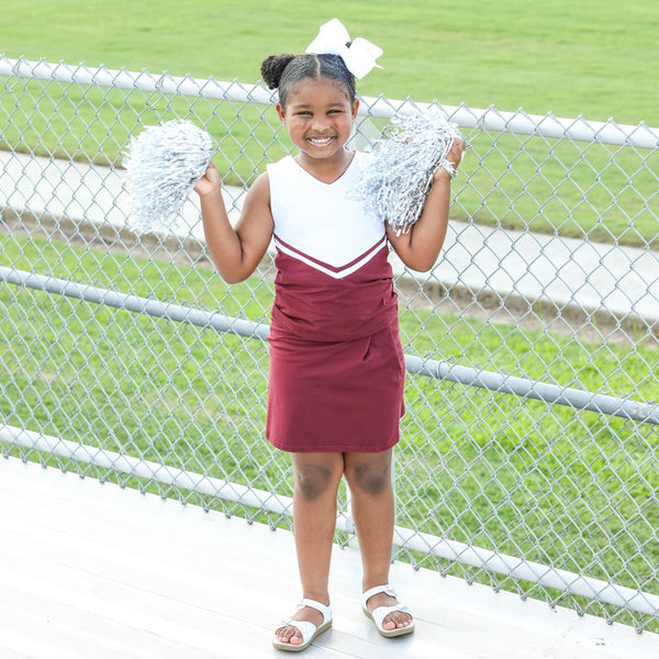 Cheer Uniform Skort Set- Maroon/White