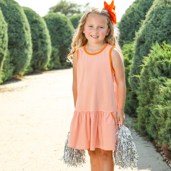 Bow Back Cheer Dress- Orange