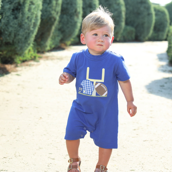 Touch Down Romper- Royal Blue