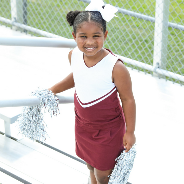 Cheer Uniform Skort Set- Maroon/White