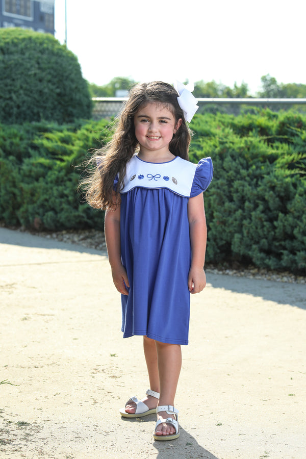 Team Spirit Scallop Dress- Royal Blue