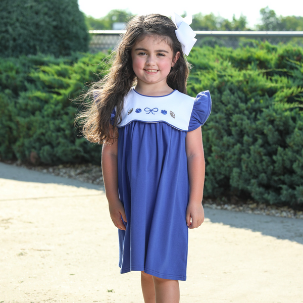 Team Spirit Scallop Dress- Royal Blue