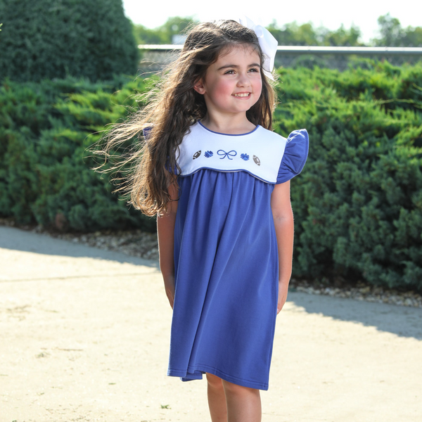 Team Spirit Scallop Dress- Royal Blue